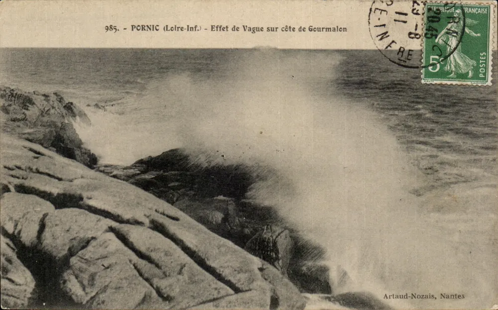Pornic (Loire-Inf.) — Effekt von Wellen an der Küste von Gourmalon — Artaud-Nozais, Nantes - Vorderseite