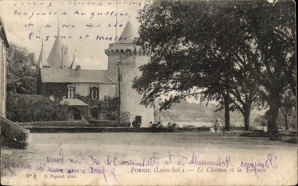 Pornic (Loire-Inf.) — O Castelo e a Terrasse — E. Pigeard, fot. N° 9 - Frente