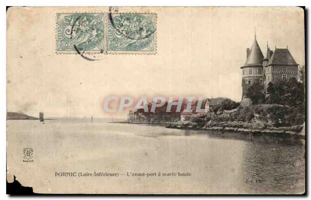 Pornic (Loire-Inférieure) — O antigo porto durante a maré alta — editor R. Manteet, n° F.4 190 - Frente