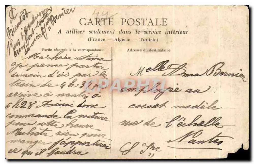 Pornic (Loire-Inférieure) — O antigo porto durante a maré alta — editor R. Manteet, n° F.4 190 - Verso
