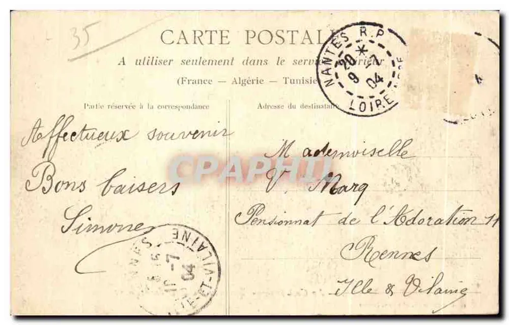 NANTES — Ansicht der Kathedrale — Grab der Herzöge von Bretagne — Sammlung Decré frères, Nantes - Rückseite