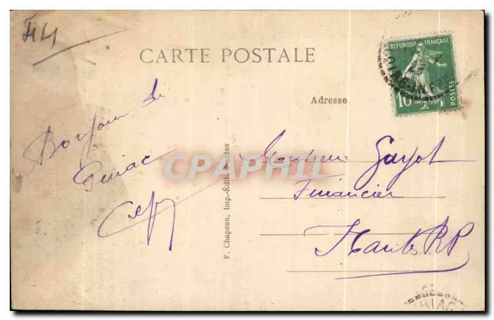 Piriac-sur-Mer (Loire-Inf.) — Klippen und Höhlen — F. Chapeau, Verlag Piriac - Rückseite