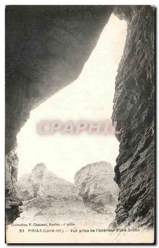Piriac (Loire-Inf.) — Ansicht aus dem Inneren einer Höhle — Sammlung F. Chapeau, Nantes - 2e millie - Vorderseite