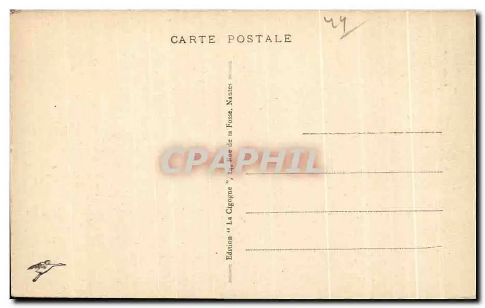 Nantes — Igreja de Santa Cruz — Edição 'La Cigogne', Nantes - Verso