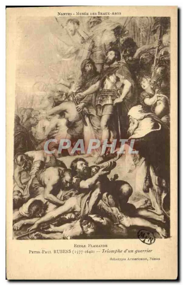 Nantes - Musée des Beaux-Arts — Sieg eines Kriegers — Flämische Schule, Peter-Paul Rubens (1577-1640) — Lithotyp Armoricaine, Nantes - Vorderseite