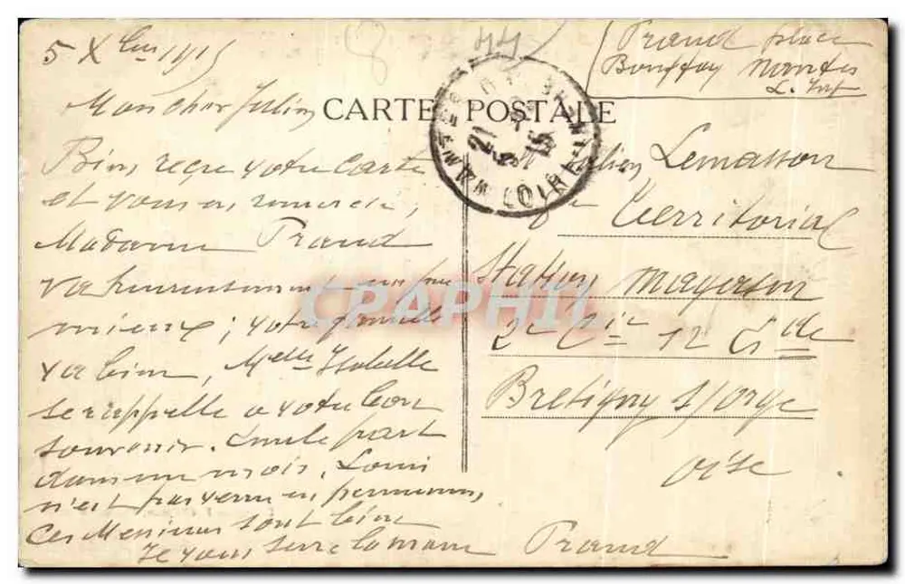 Denkmal für die Toten für das Vaterland — Nantes — Verlag F. Chapeau, 6. Druckauflage - Rückseite