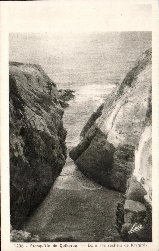 Presqu'île de Quiberon — Unter den Felsen von Kergroix — Loïc, n° 1236 - Vorderseite