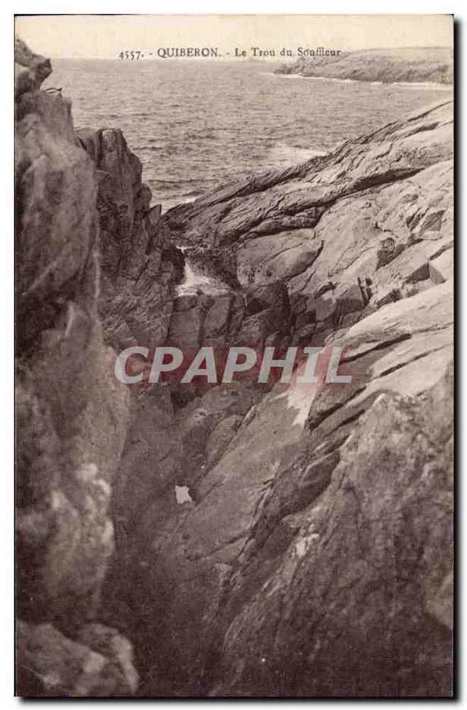 Quiberon - O Buraco do Sopro — vista da falésia e do mar — editor anônimo, n° 4557 - Frente