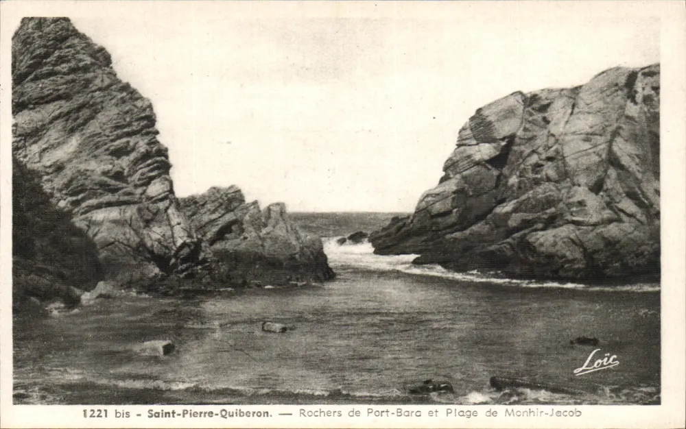 Felsen von Port-Bara und Strand von Monhir-Jacob — Saint-Pierre-Quiberon — Loir, n° 1221 bis - Vorderseite