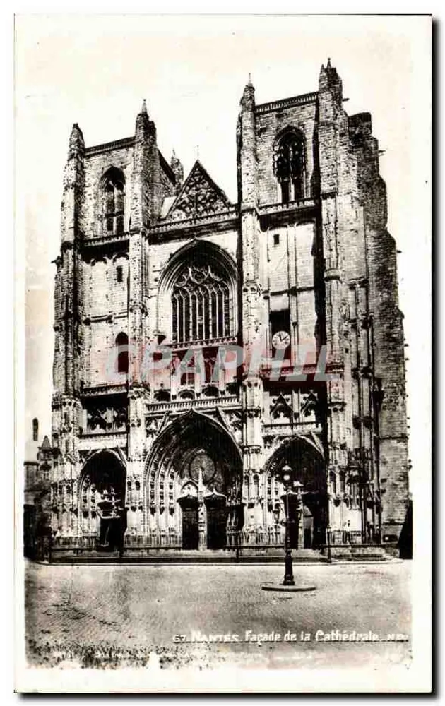 Nantes. Fachada da Catedral — série 67 — editor C.A.P. Paris - Frente