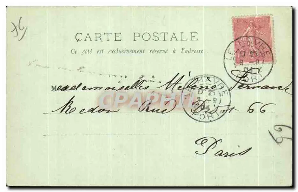 Le Havre — Em Direção ao Hotel Continental — LL. n°67 - Verso