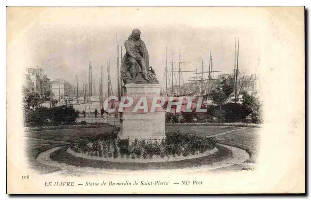 Le Havre — Statue von Bernardin de Saint-Pierre — ND Phot - Vorderseite