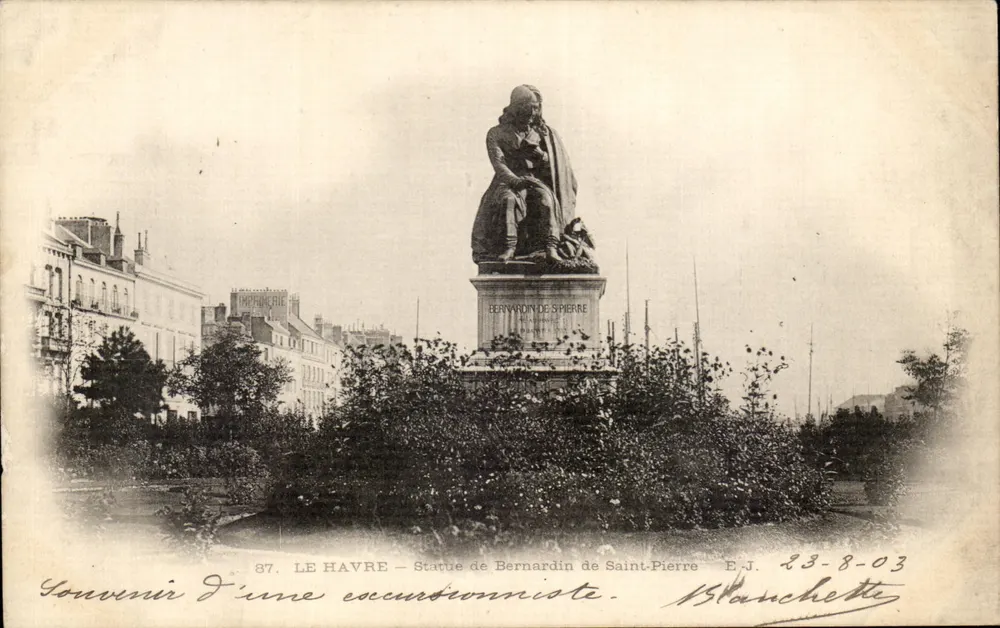 Le Havre — Estátua de Bernardin de Saint-Pierre — E.J. 87 - Frente