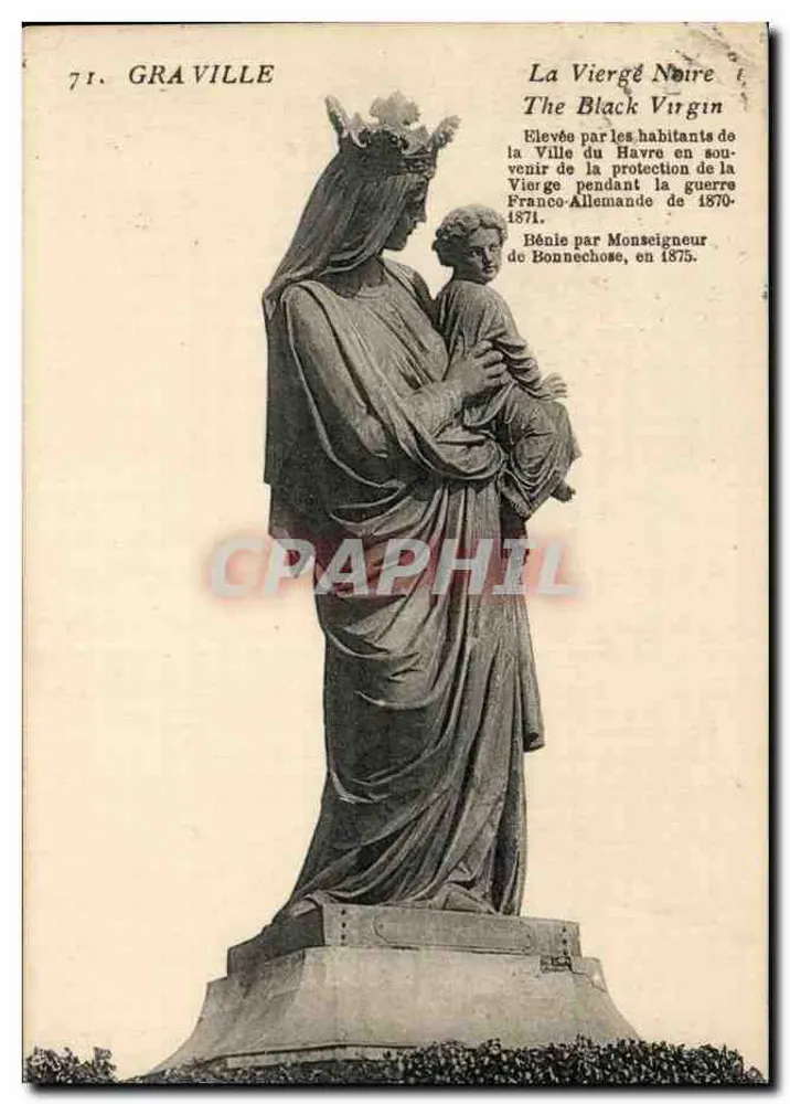 Graville — Statue de la Vierge Noire — éditeur Graville, n°71 - Vorderseite