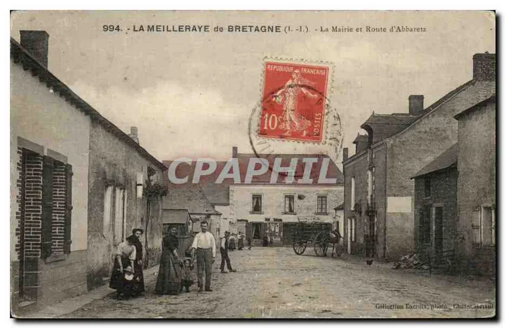 La Meilleraye de Bretagne (I.-T.) — Das Rathaus und Route d'Abbaretz — Sammlung Lacroute, Foto Chateaurenaud - Vorderseite