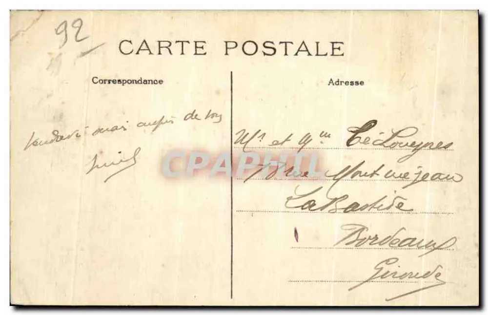 Fort du Mont-Valérien — Haupteingang — Vintage Postcard/Antike Ansichtskarte n°016 - Rückseite