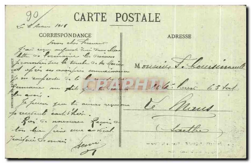 Ballon d'Alsace — Ponte da Cuvotte — Edição E. Mayer, 49, bairro de France, Belfort - Verso