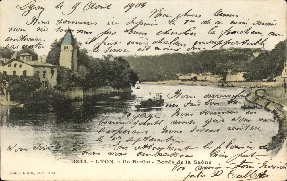 Ilha Barbe - Margens da Saône — Edição Giletta, Nice, n° 8343 - Frente