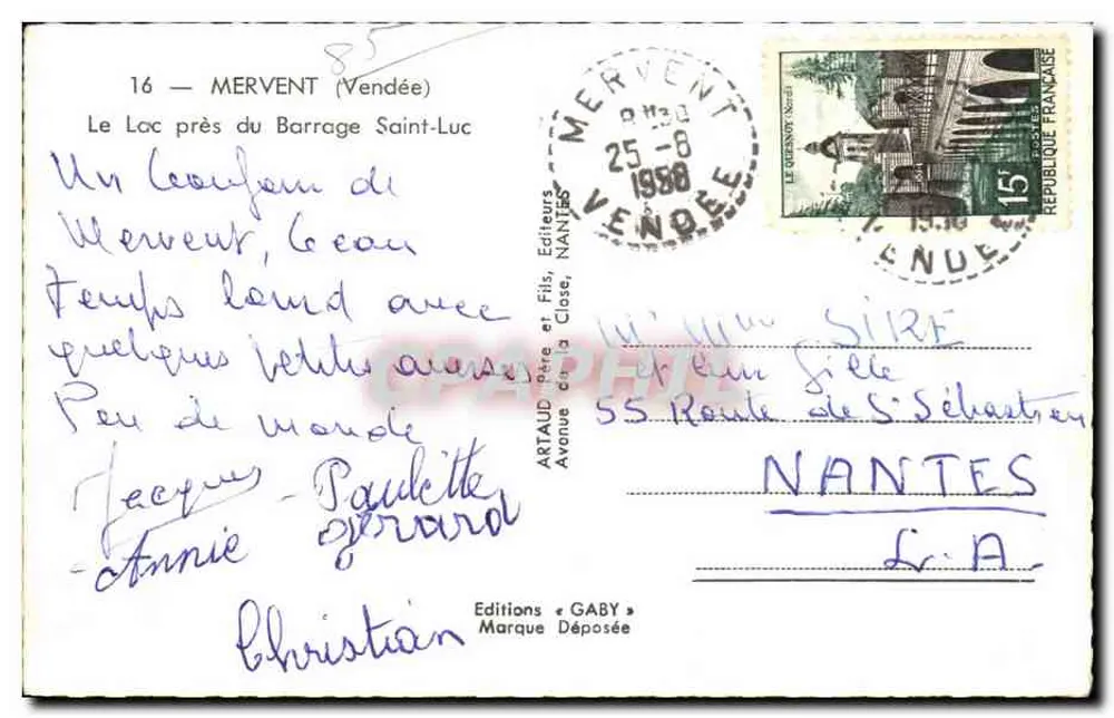 El Lago cerca del Dique Saint-Luc — Mervent (Vendée) — Ediciones Gaby - Reverso