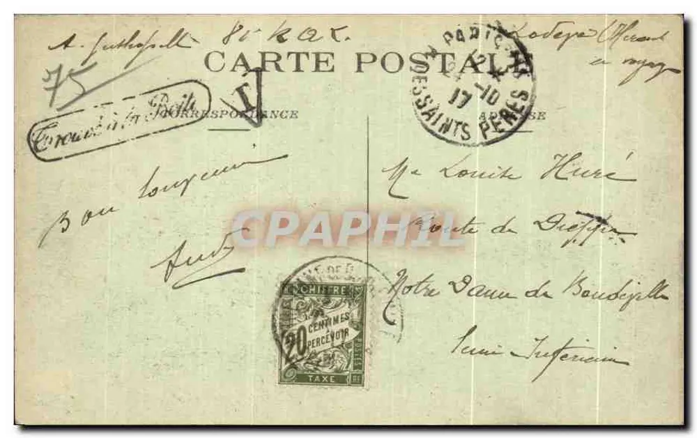 Eiffelturm — Ansicht des Trocadéro, aufgenommen vom Champ de Mars — F. B. PARIS - Rückseite