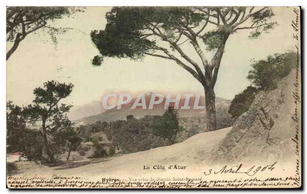 Hyères — Blick vom Saint-Bernard-Weg — Die Côte d'Azur - Vorderseite