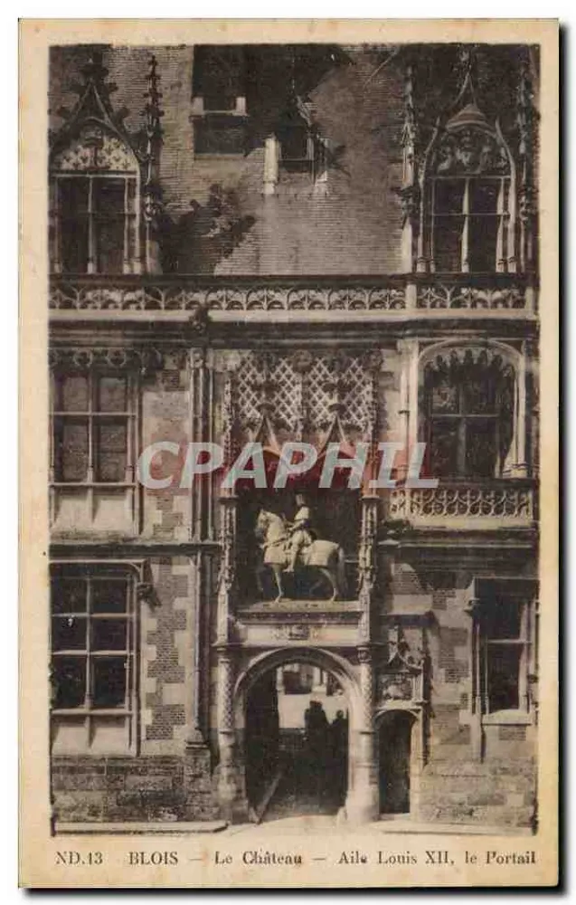 Blois — Das Schloss — Flügel Louis XII, der Portal - Vorderseite