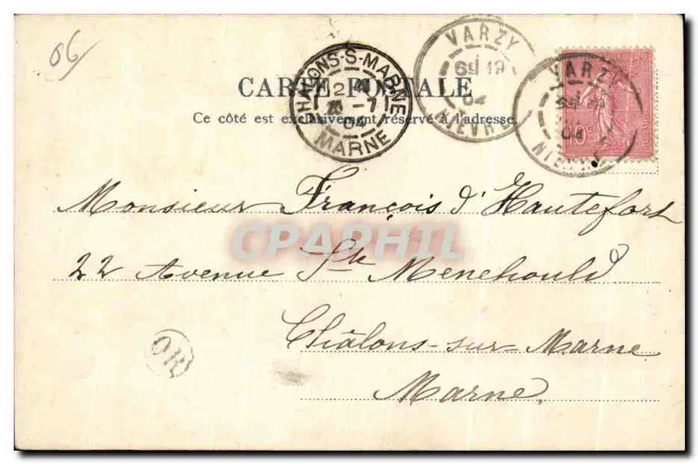 Ilha de São Honório — O Castelo — editor não identificado - Verso