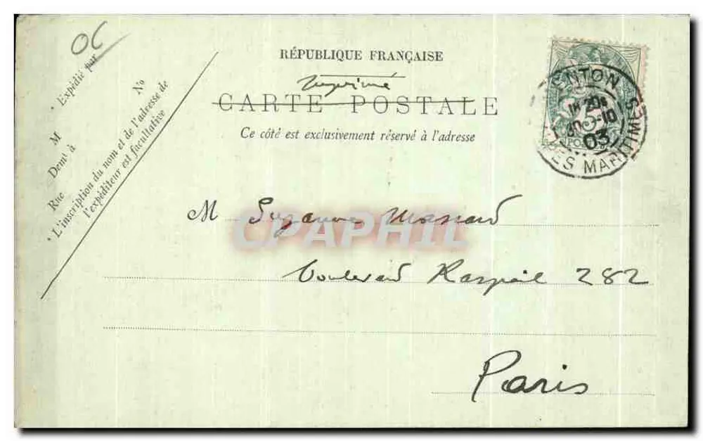 Menton — A Baía de Garavan — LL, n°441 - Verso