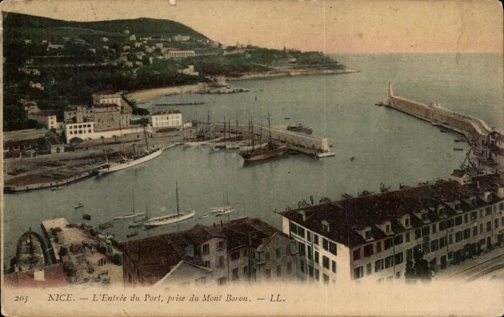 NICE — Der Hafen-Eingang, vom Mont Boron aus aufgenommen — LL. — Nr. 205 - Vorderseite