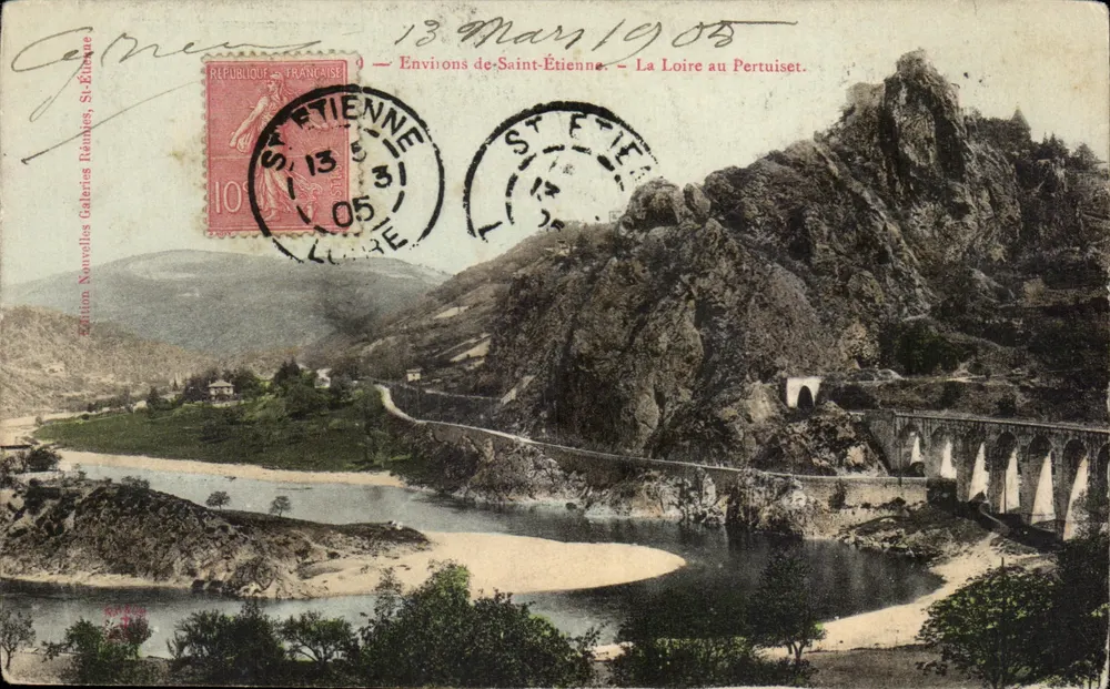 Umgebung von Saint-Étienne — Die Loire bei Pertuiset — Edition Nouvelles Galeries, St-Étienne - Vorderseite
