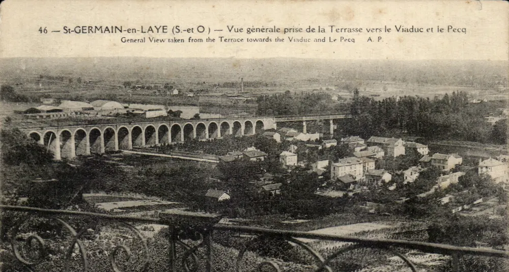 St-GERMAIN-en-LAYE (S.-et O.) — Allgemeiner Blick von der Terrasse zum Viadukt und Pecq — A.P. - Vorderseite