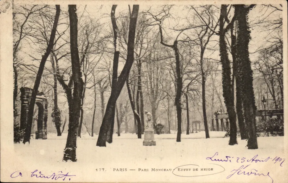 PARIS — PARC MONCEAU — EFETO DE NEVE — Editor Or Brusset, n° 177 - Frente