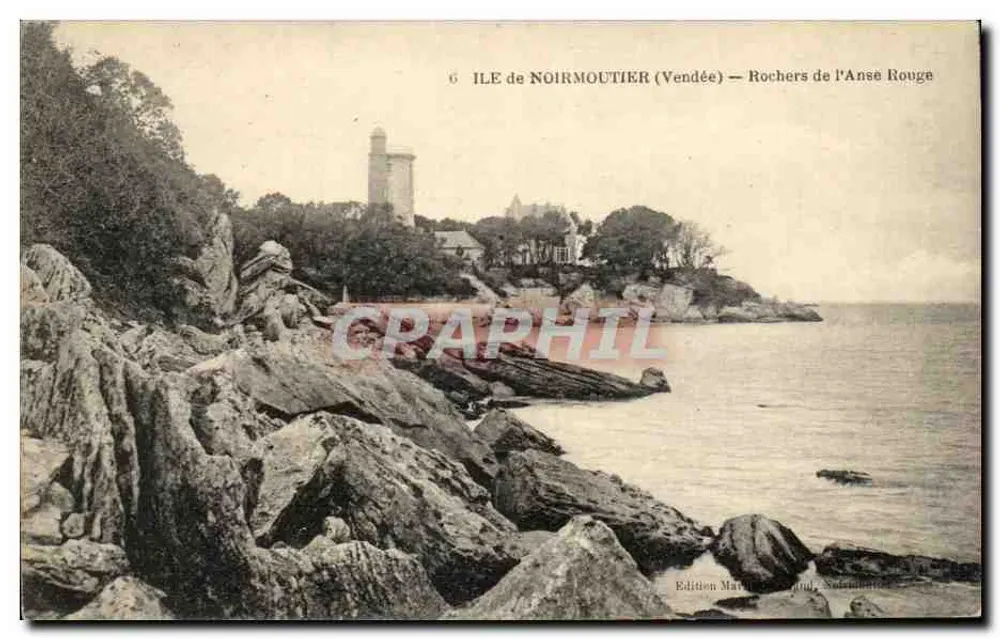 Insel Noirmoutier (Vendée) — Felsen der Rote Bucht — Edition Marchand, Nantes - Vorderseite