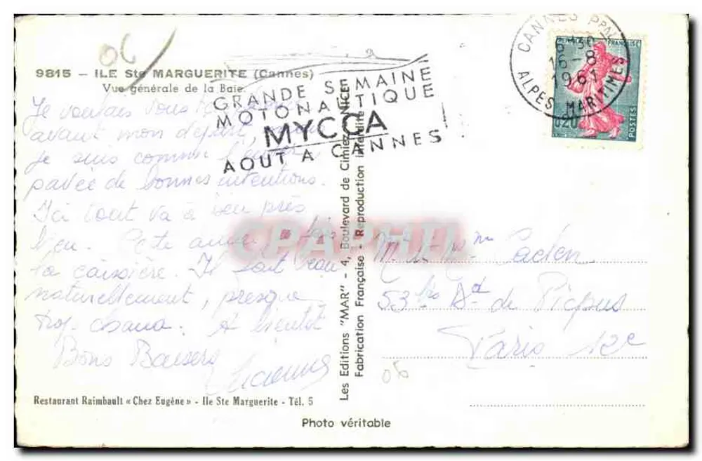 Insel Sainte-Marguerite — Allgemeiner Blick auf die Bucht — Mycca Editions, Cannes - Rückseite