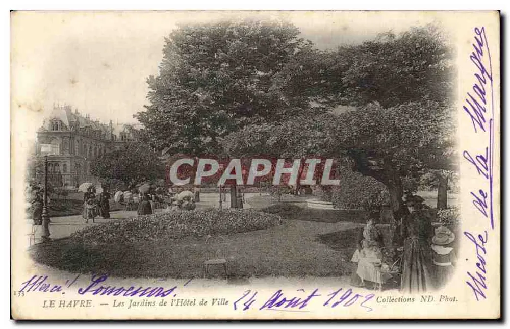 Le Havre — Les Jardins de l'Hôtel de Ville — ND. Phot. - Vorderseite