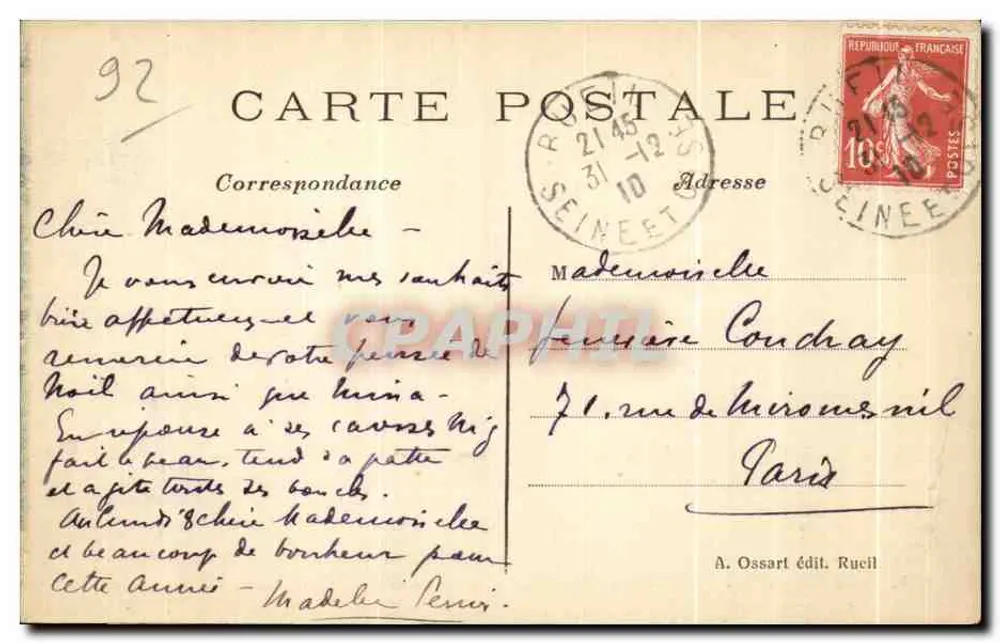 Rueil — Morgenlicht und der Étang de St-Cucufa — A. Ossart Verlag Rueil - Rückseite