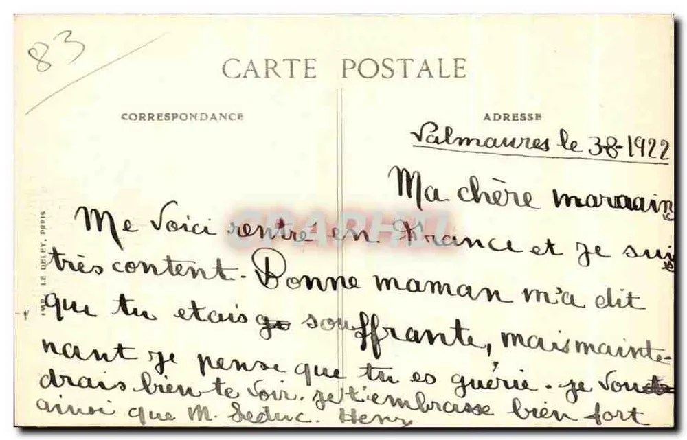 Puget-Ville — Santa Filomena — Edição Féraud, n°3 - Verso