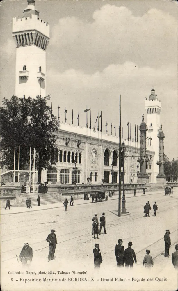 Maritimer Ausstellung von Bordeaux - Grand Palais - Fassade der Kai — Sammlung Gorce, phot.-edit., Talence (Gironde) — Nr. 8 - Vorderseite