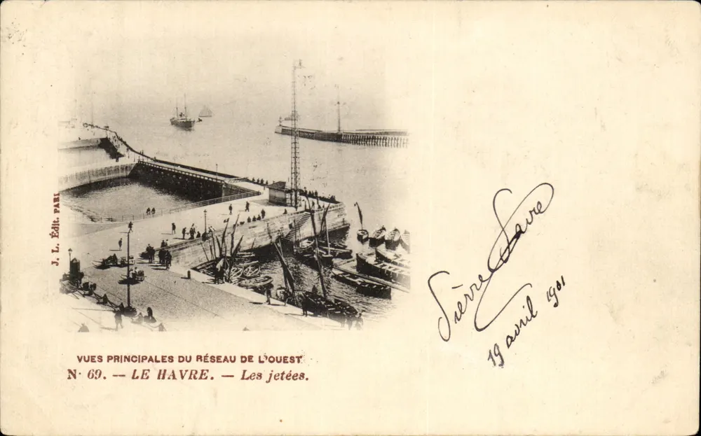 Le Havre — Les jetées — J. L. Édit. Paris N° 69 - Frente