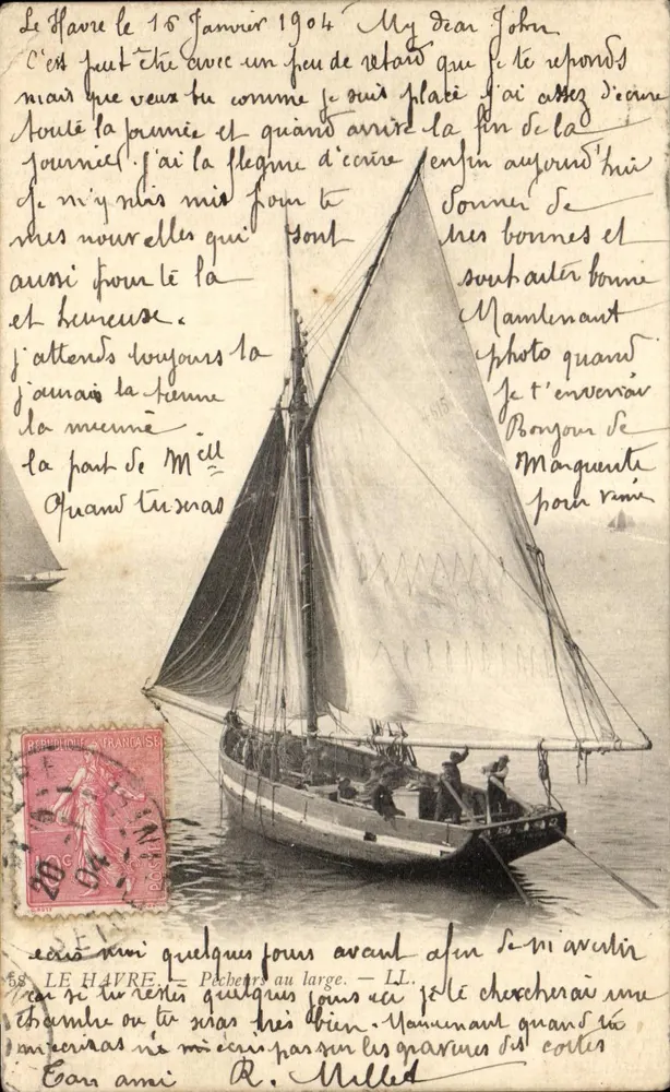 Le Havre — Veleiro — Pouches ao largo — LL - Frente