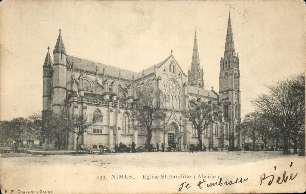 Nîmes - Igreja de São Baudille (Abside) — B F Chalon-sur-Saône, n° 133 - Frente