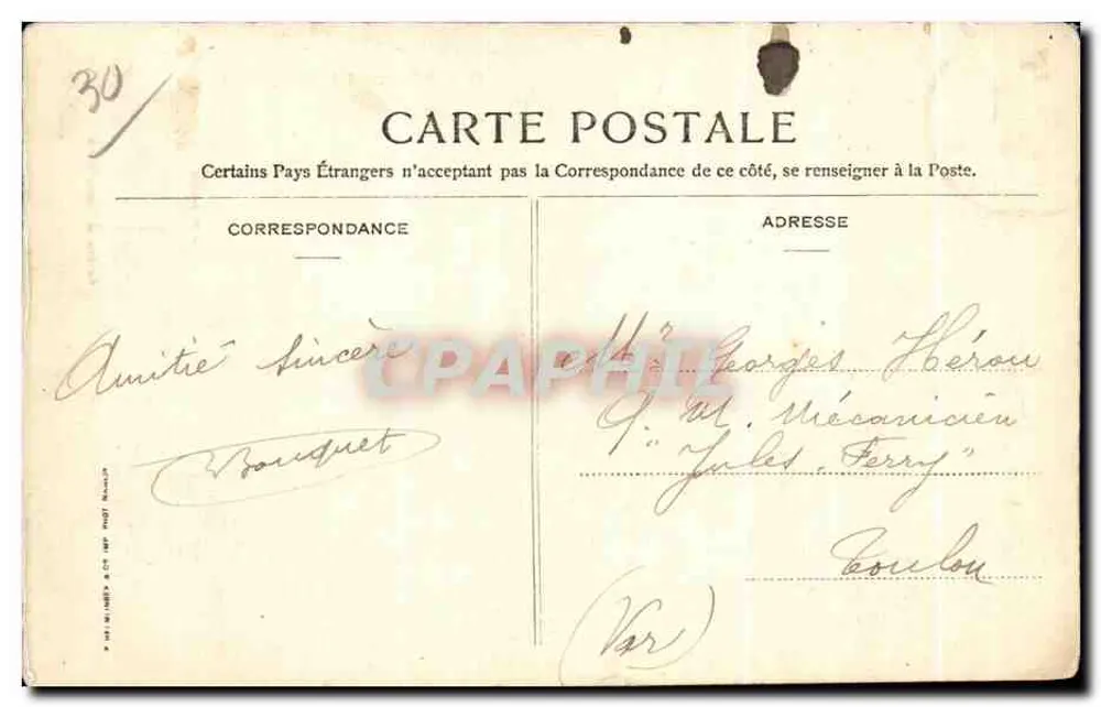 Nîmes - O Hospital Geral — Grainer et Pilon, Nîmes, n°53 - Verso