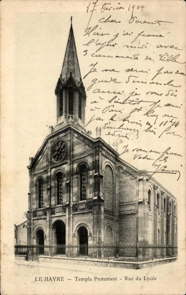 Le Havre — Templo Protestante — Rue du Lycée - Frente