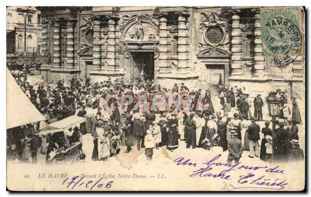Le Havre — Devant l'Église Notre-Dame — LL. — n°95 - Frente