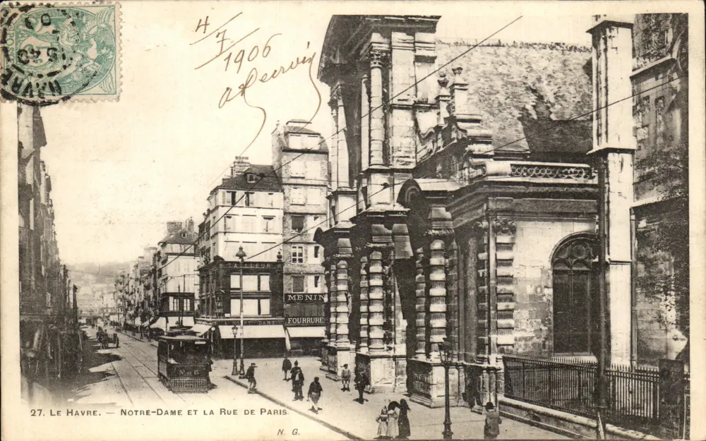 Le Havre — Notre-Dame Kirche und Rue de Paris — N.G. n°27 - Vorderseite