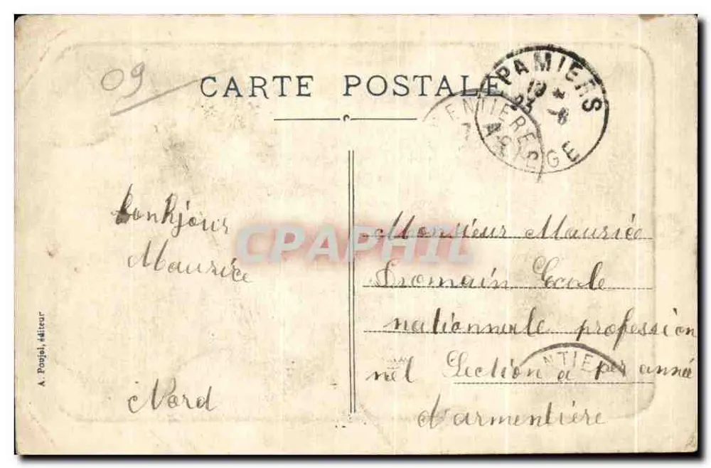 Pamiers — Les Bords de l'Ariège et le Pont Neuf — A. Rougel, éditeur - Verso