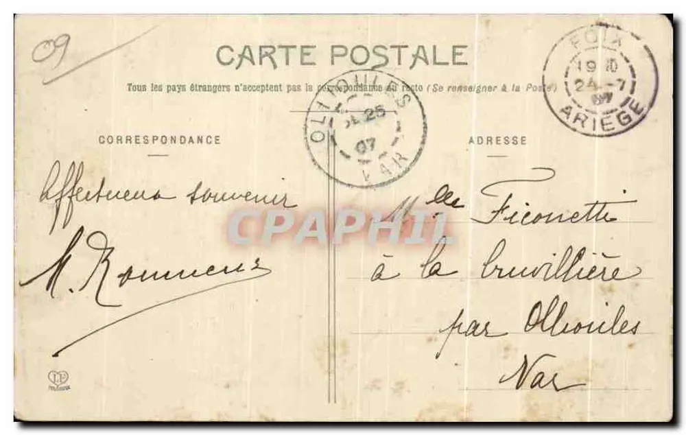 Foix - Rocher e Castelo (Visão Geral) — Fototipia Labouche Frères, Toulouse — n°41 - Verso