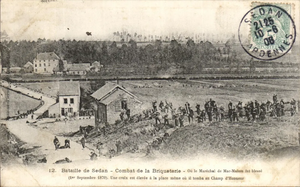 Schlacht bei Sedan — Gefecht bei der Ziegelwerke — Verlag Rizaine-Pierson, Nr. 12 - Vorderseite