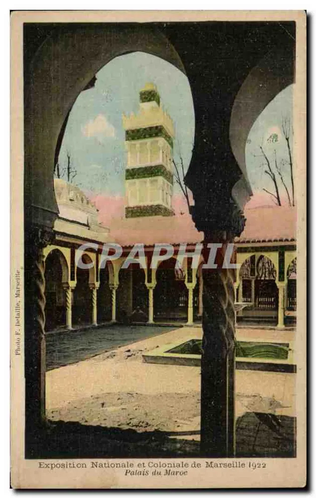 Palast des Marokko — Nationale und Kolonialausstellung von Marseille 1922 — Photo F. Datallo, Marseille - Vorderseite