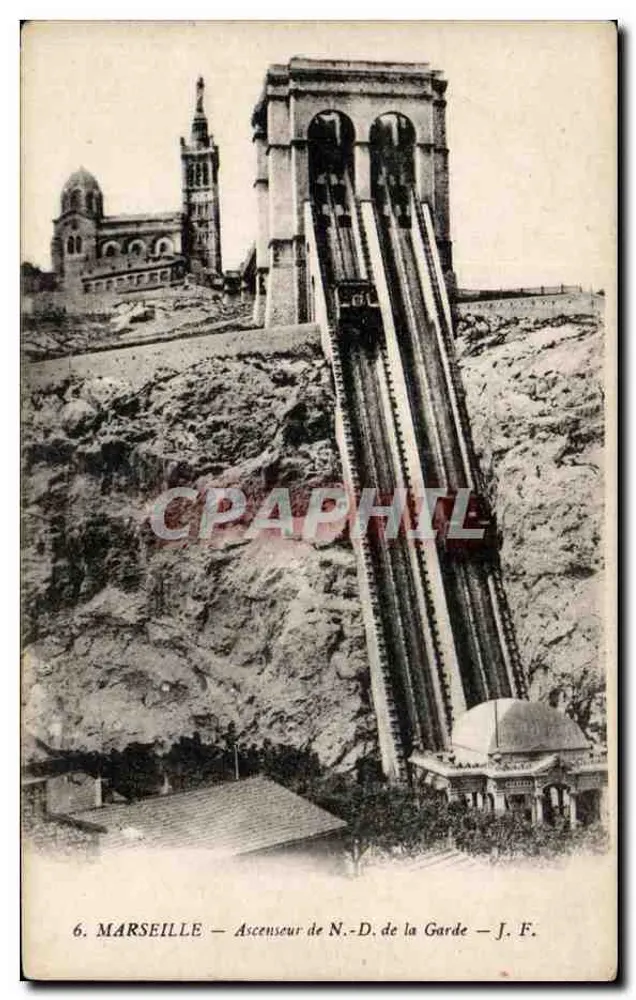 Marseille — Elevador de N.-D. de la Garde — J. F. - Frente